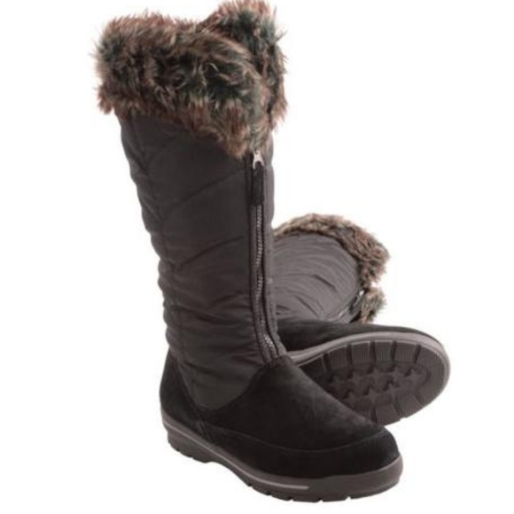 Lands' End Shoes - NEW Lands End Women's Black Winter Boots with Faux Fur Trim Womans